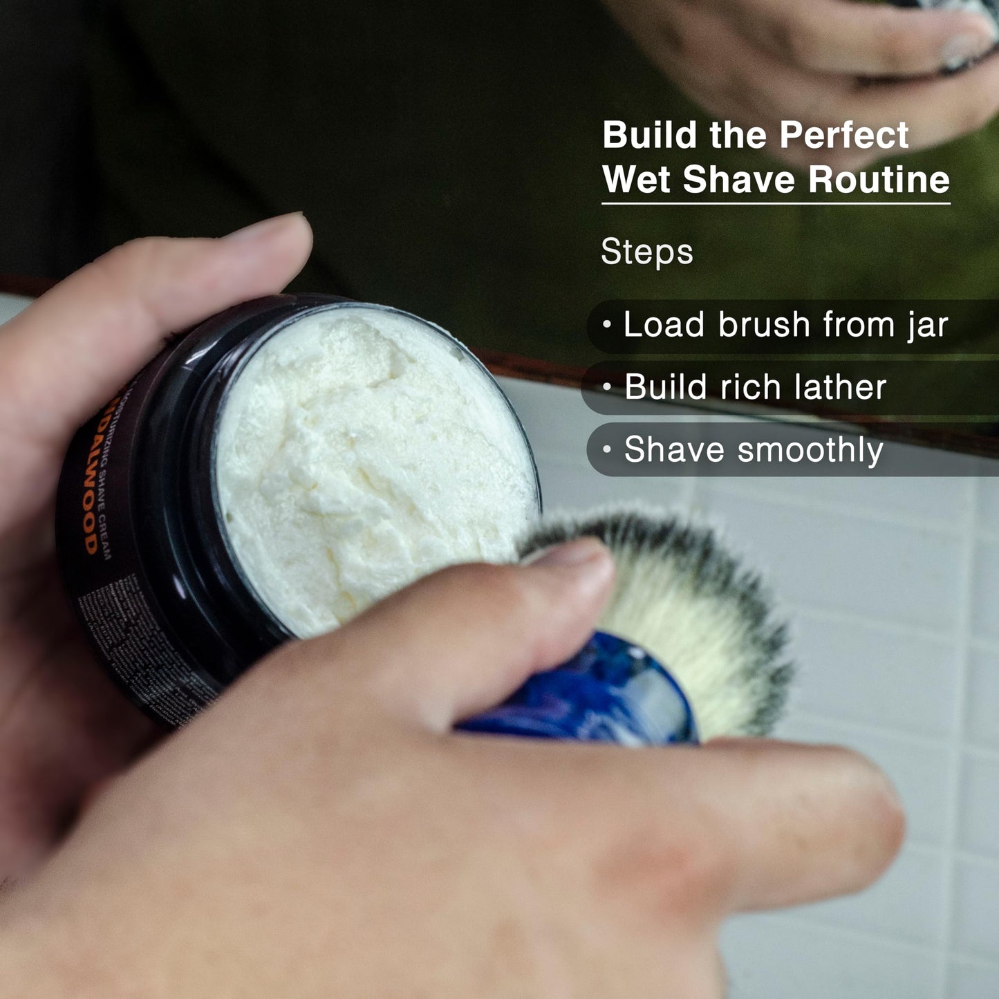 Pink Woolf Shaving Cream for Men, Rich Lather Wet Shave Cream for Shaving Brush, Smooth Razor Glide, Softens Beard, Oudh & Sandalwood Barbershop Scent, Traditional Shave Cream Jar, 3.5 oz