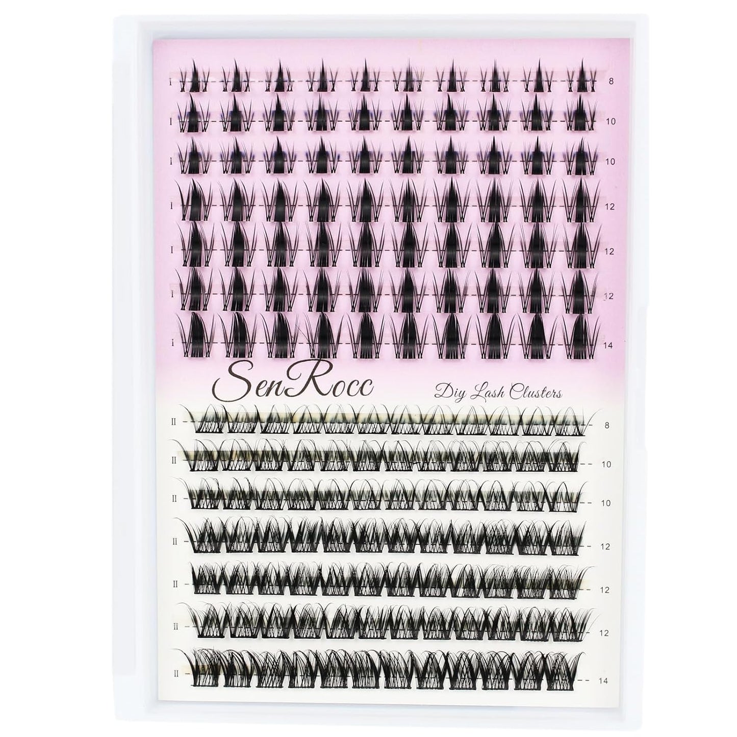 Wispy Individual Lash Clusters - DIY Eyelash Extensions for Natural Look | 8-14mm D Curve Mixed Tray