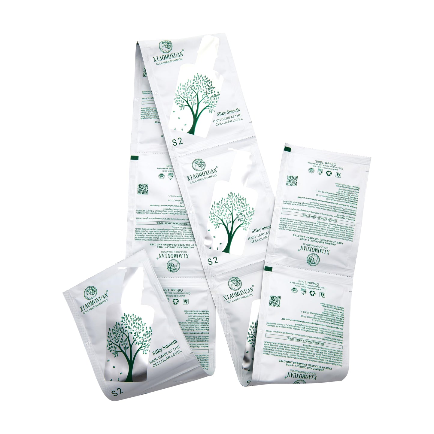 Xiaomoxuan Collagen Shampoo Samples Packets - Travel Sachets Shampoo Pack of 10 Sample Sachets Bags