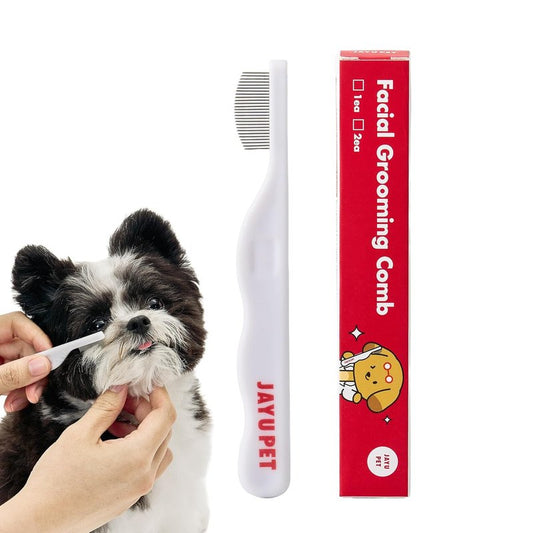 JAYU PET Facial Grooming Comb - Stress-Free Eye Gunk Remover for Dogs & Cats | Pet Facial Brush, Grooming Kit