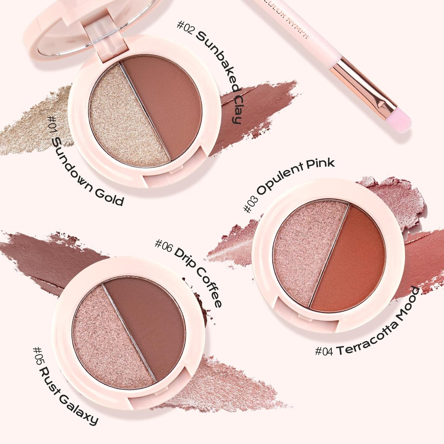 6 Colors Eyeshadow Makeup Palette - Shimmer & Matte Long-Lasting Kit | Travel Size with Brush & Mirror