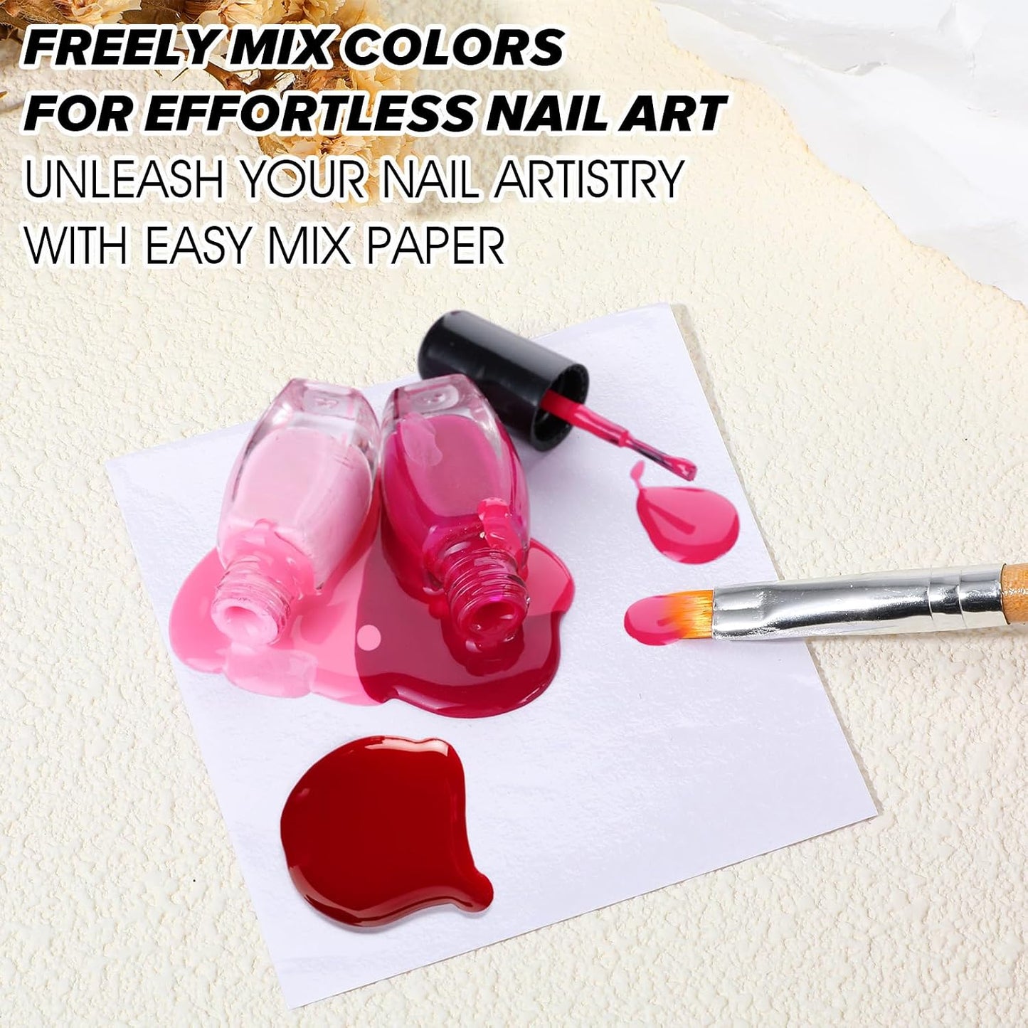 Nail Art Palette Paper - 50 Sheets Disposable Gel Polish Mixing Mat | Perfect for Nail Art Supplies