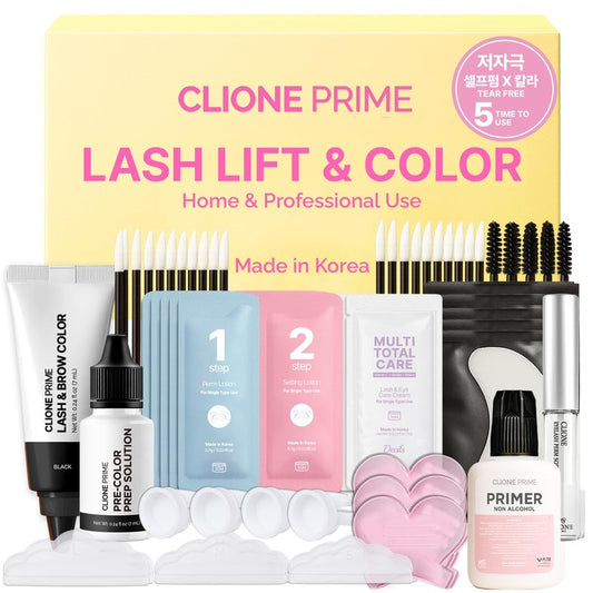 Korean At Home Lash Lift and Color Kit – Temporary Eyelash & Eyebrow Color, Black, Naturally Fades Within 1-2 Weeks, Gentle Vitamin C Formula