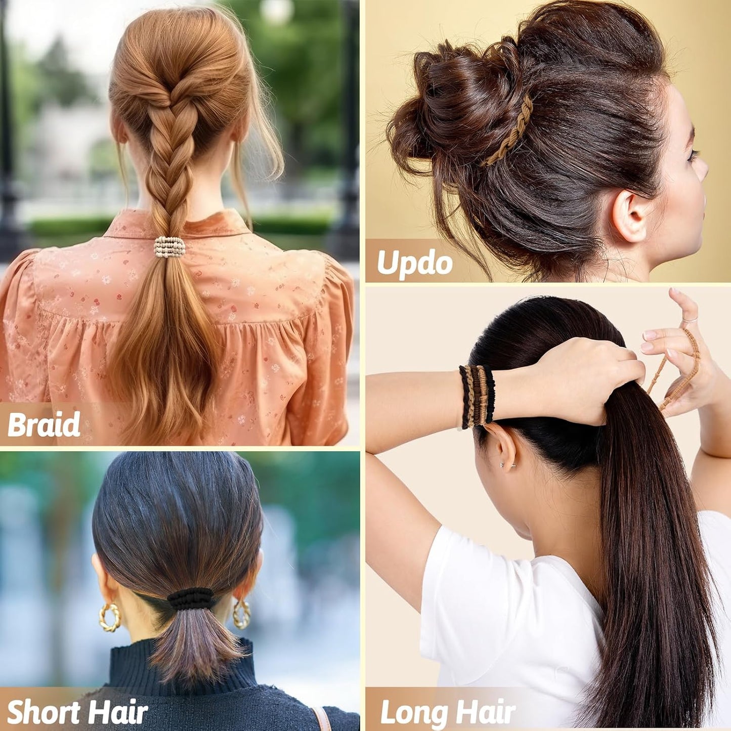 Boho Hair Ties - 28 Pcs Braided Elastic Ponytail Holders for Women & Girls | Multicolor Styles