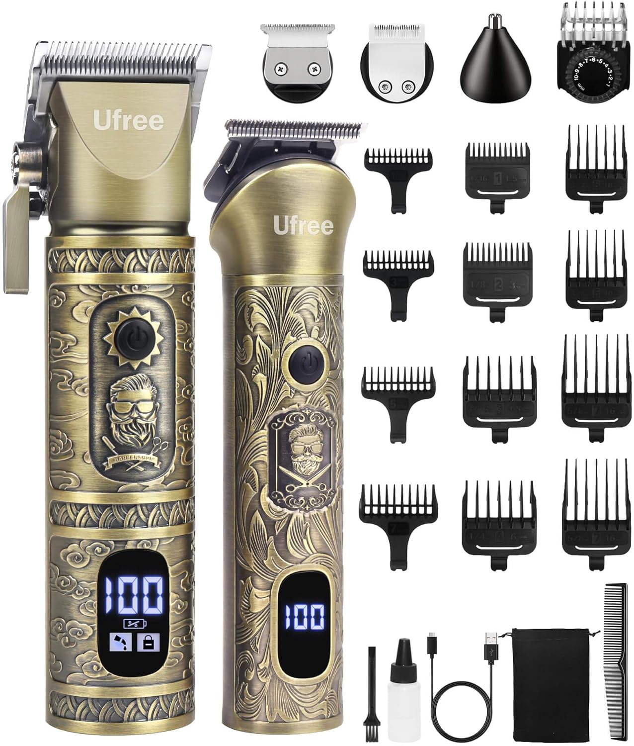 Beard Trimmer for Men - Cordless Electric Hair Clipper & Grooming Kit | Nose, Face, Ear, Body Care