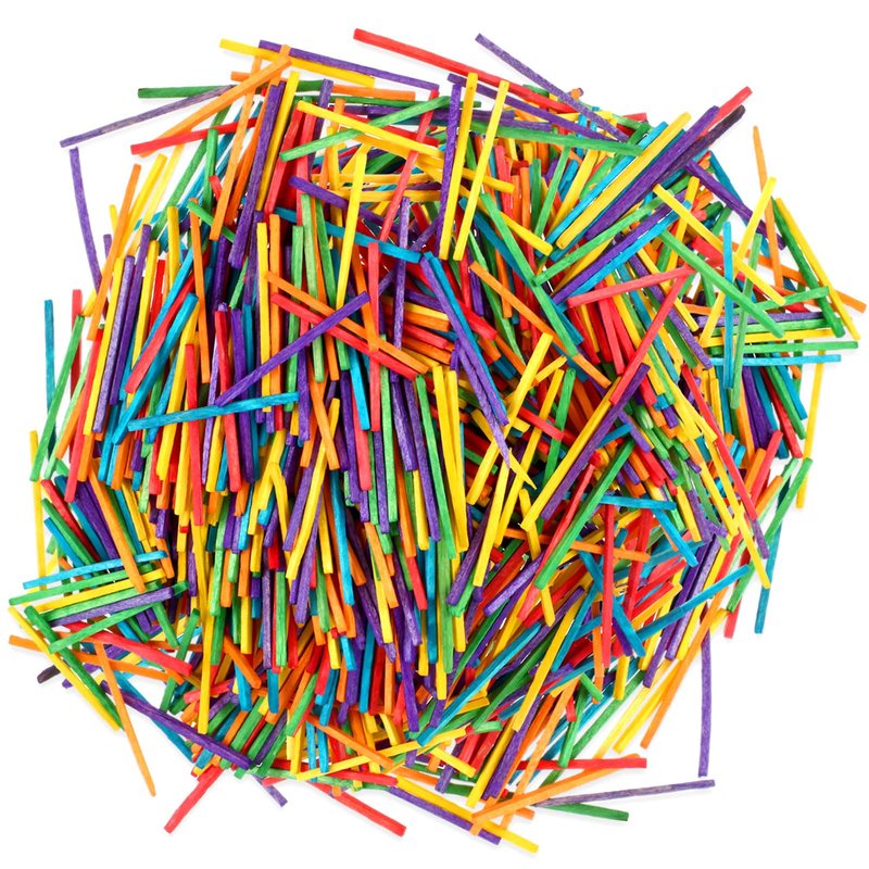 Geetery 1000 Pcs Colorful Craft Match Sticks 2 x 0.1 Inch Wooden Matchsticks DIY Matching Craft Match Sticks for Children Adult Crafting Art Making Kids Projects, 6 Colors