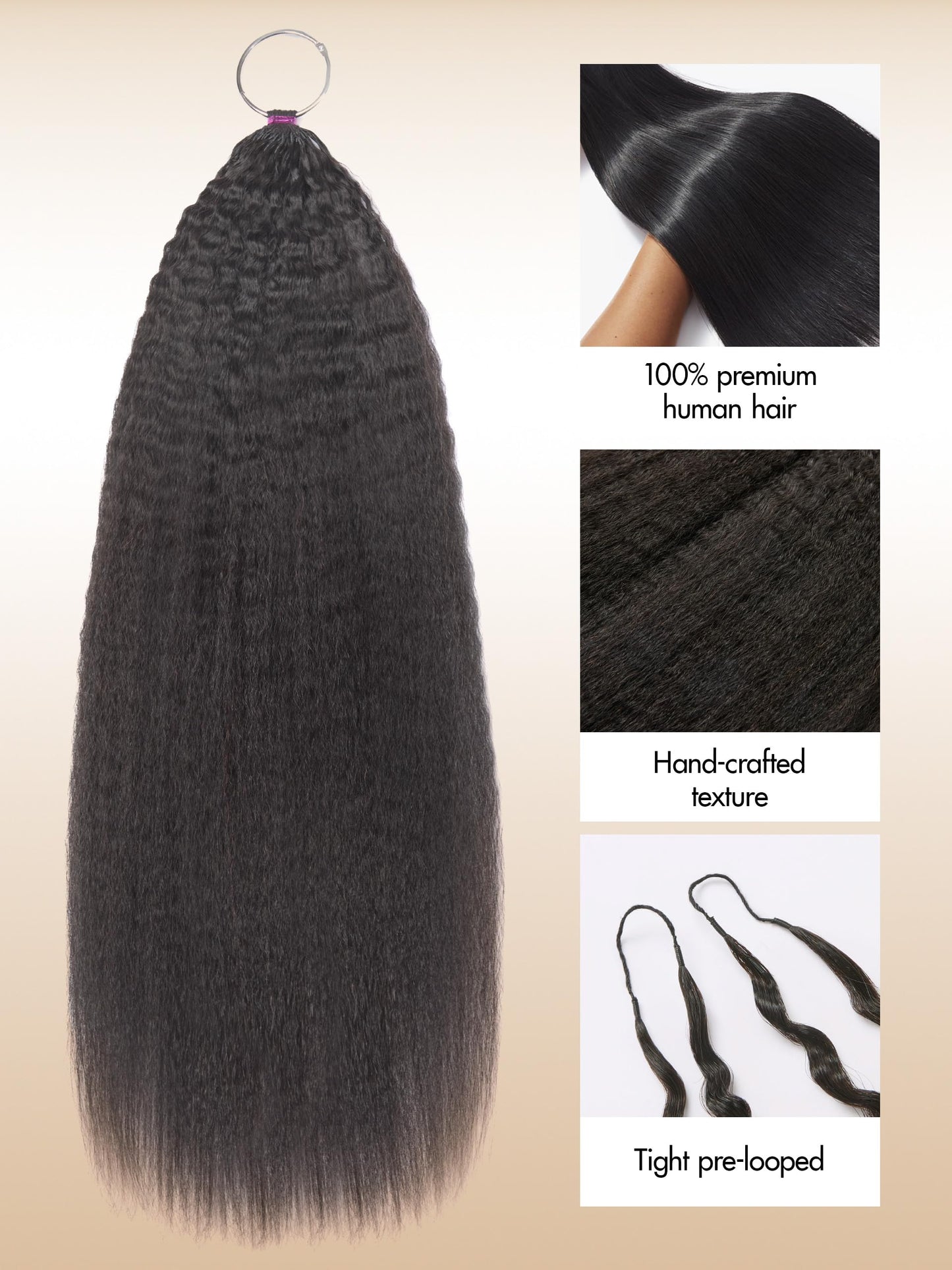 LUVME Kinky Straight Crochet Hair for Black Women, 20 Inch 130g About 100 Strands, Pre-Separated & Pre-Fluffed Human Crochet Hair Extensions, Soft Natural Look, Lightweight & Tangle-Free