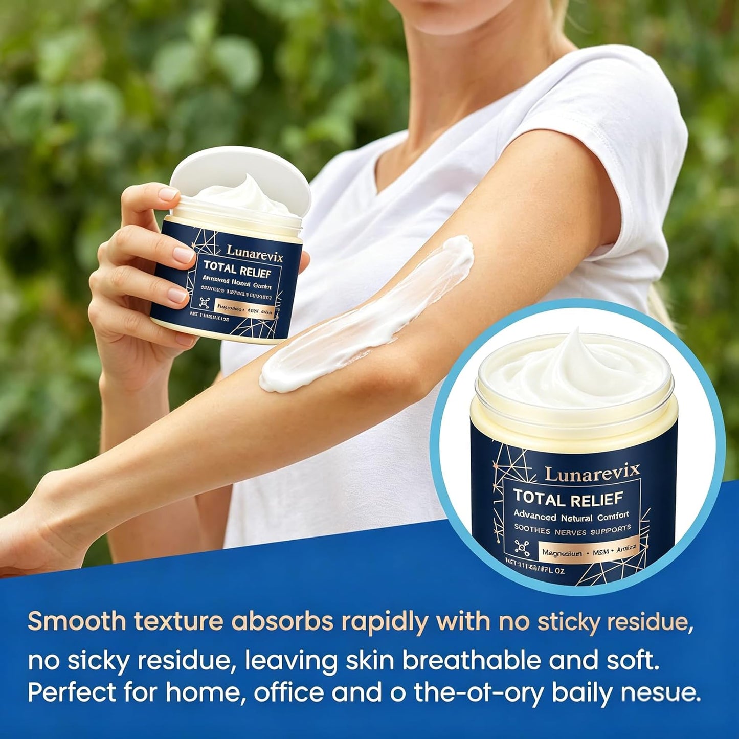 Magnesium Cream for Muscle & Joint Relief - Non-Greasy Formula with MSM & Arnica | 4 fl oz