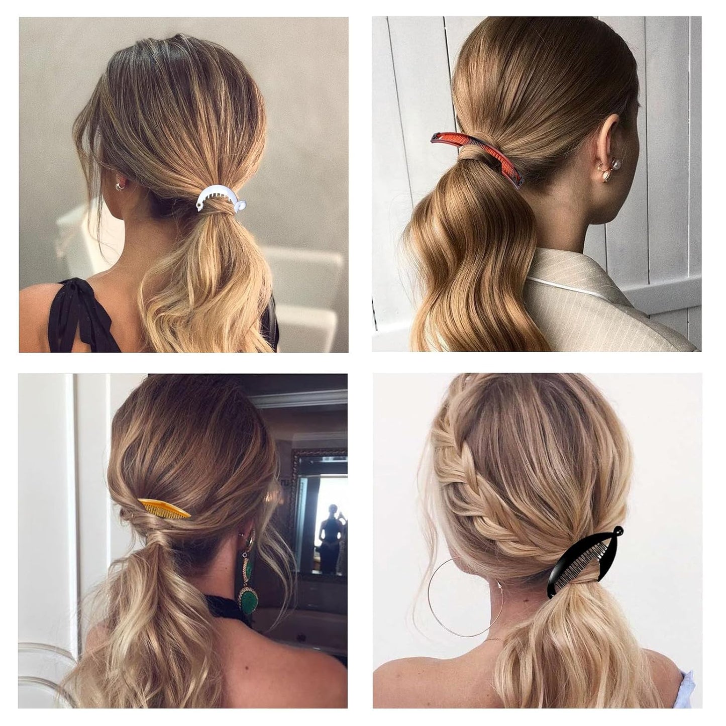 Banana Hair Clips Set - 18 Classic Fishtail & Ponytail Styles for Women | Versatile Hair Accessories