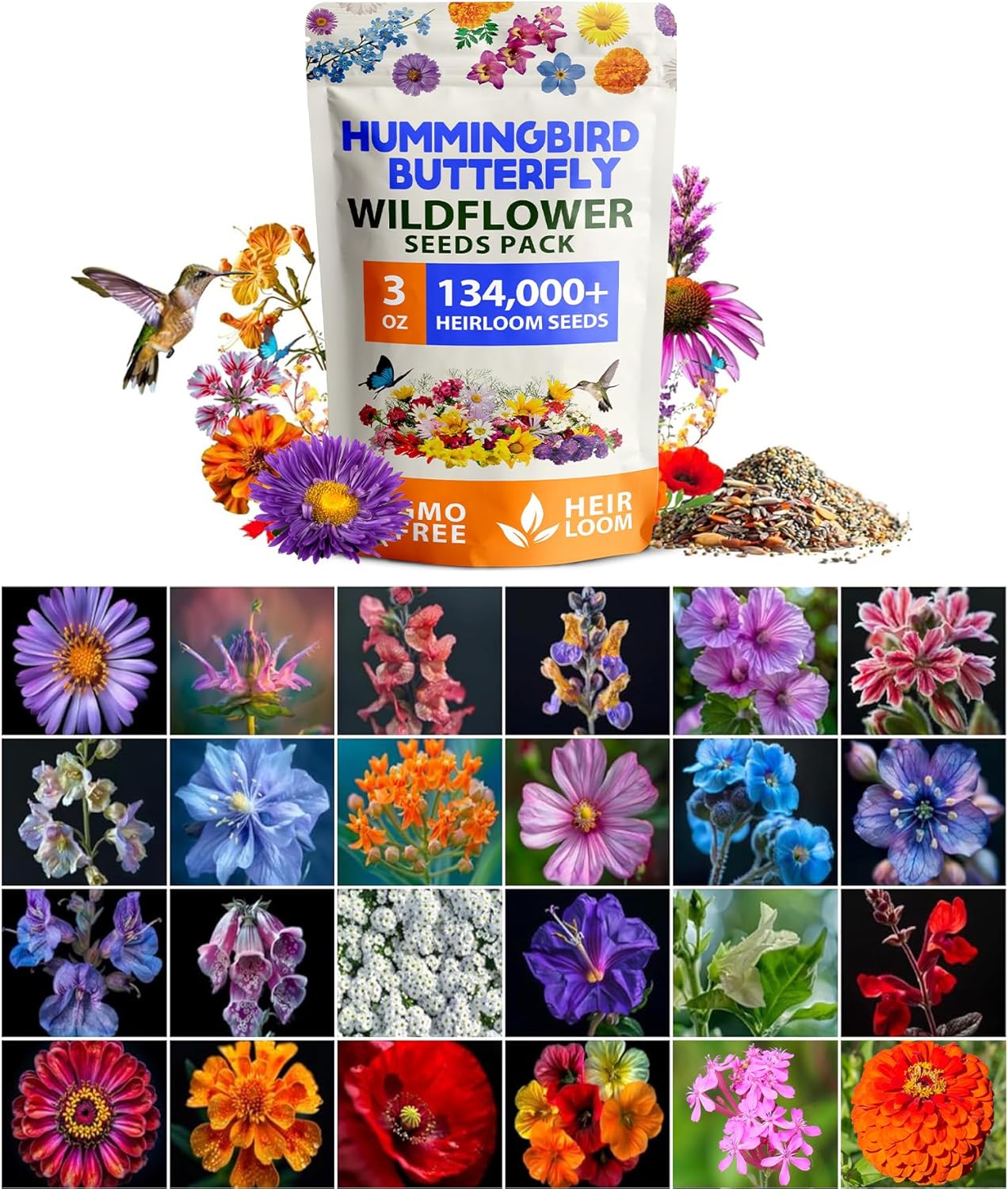 Zinnia Dahlia Seeds Pack - Non-GMO 524 Flower Seeds for Vibrant Pollinator Gardens | Easy-to-Grow Outdoor Blooms