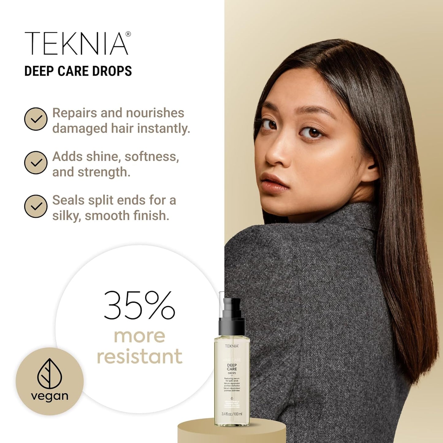 Deep Care Hair Serum - Lakmé Teknia Repairing Drops for Damaged Hair & Split Ends | 3.5 Fl Oz