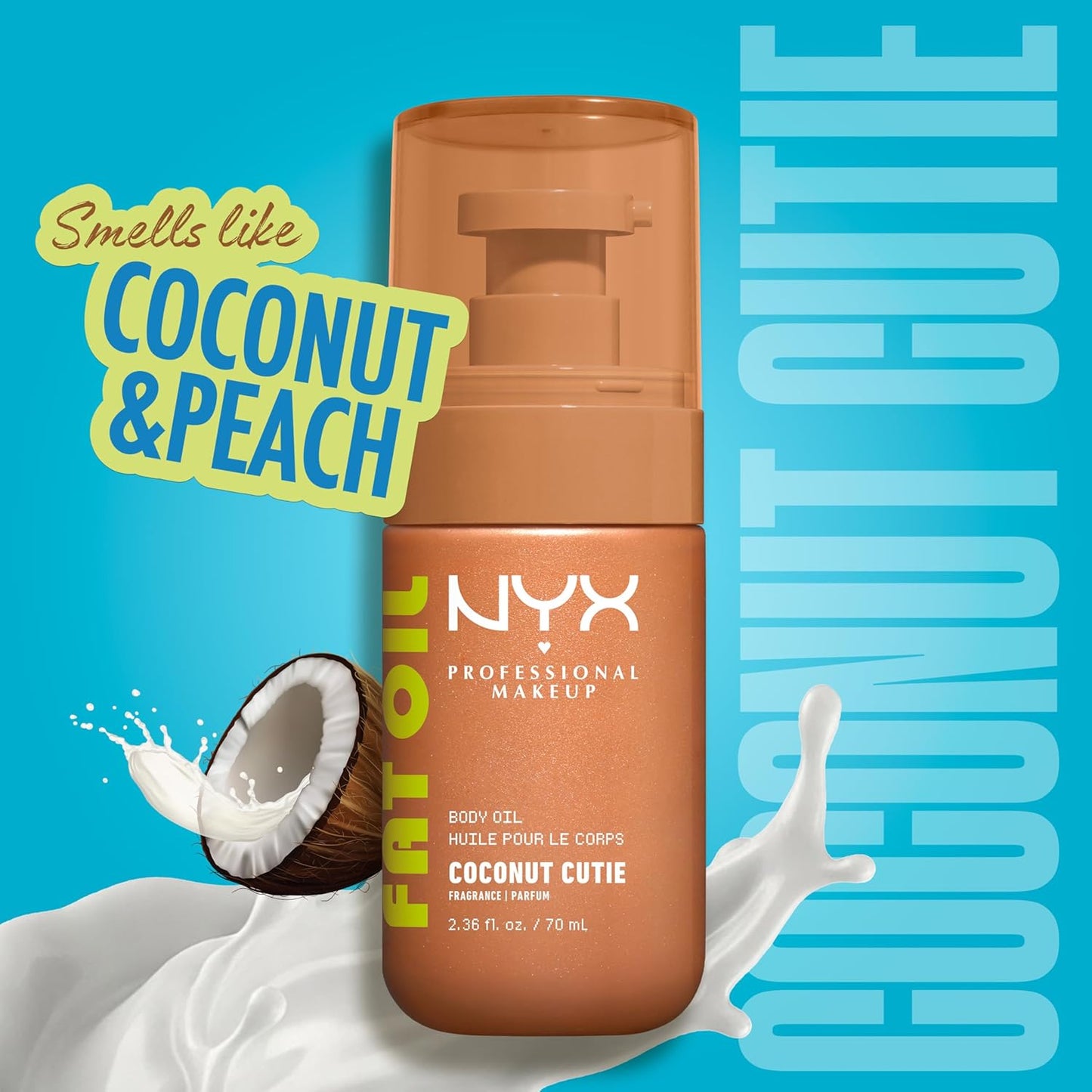 Fat Oil Body Oil - Coconut Scented Moisturizer with Vitamin E | 24HR Hydration & Glowing Skin