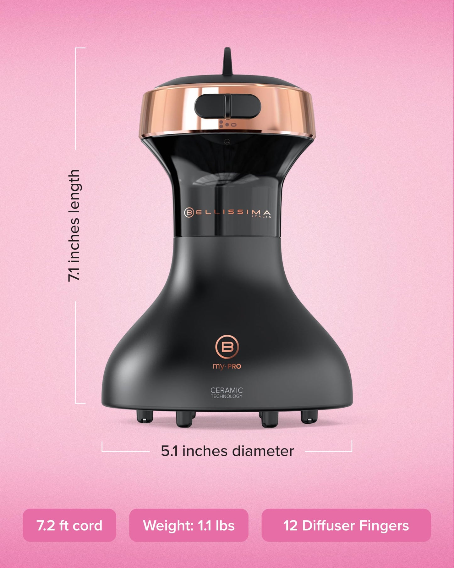 Bellissima Diffon Ceramic Diffuser Hair Dryer for Curly Hair