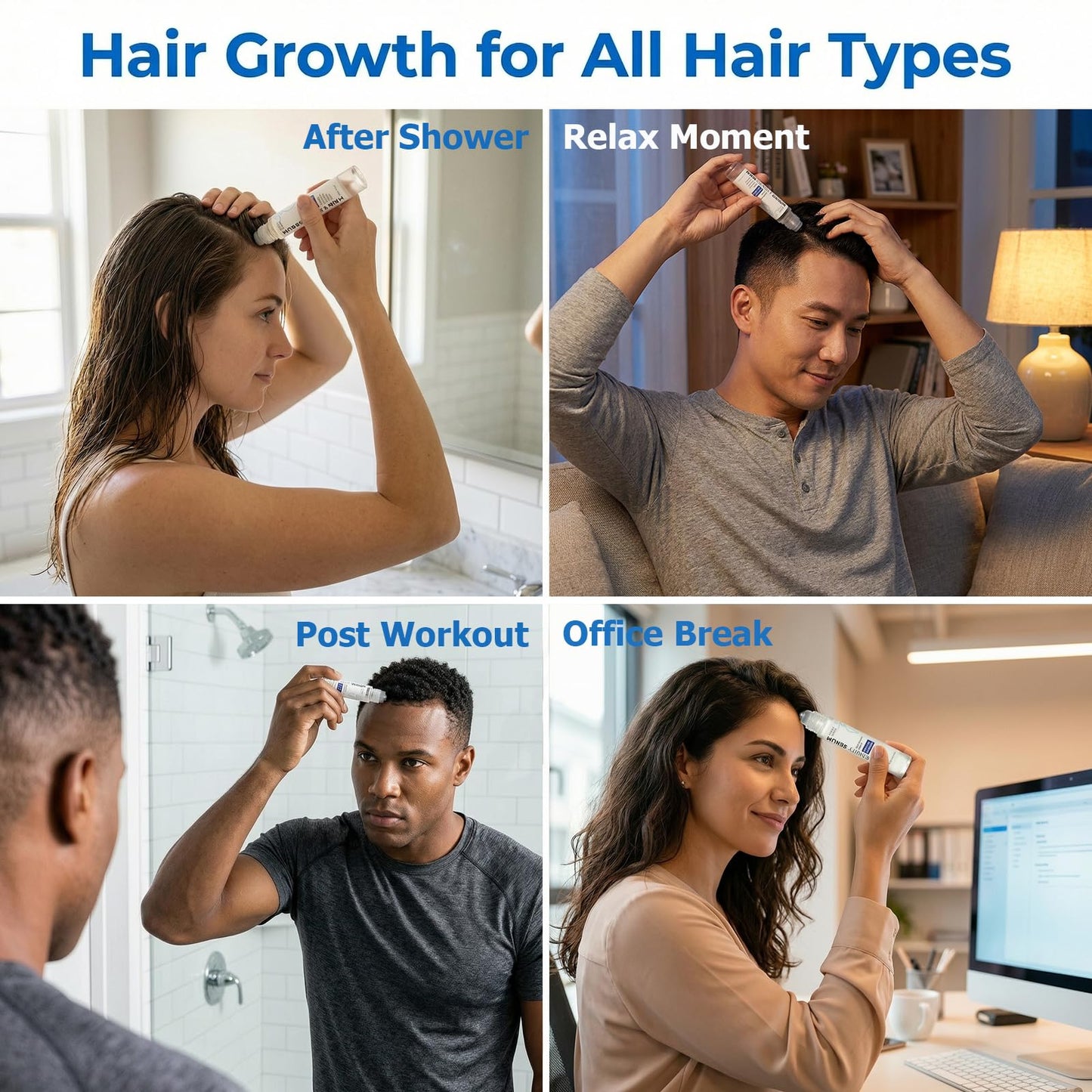 Hair Growth Serum Roll On with Rosemary & Redensyl – Hair Thickening Serum for Thinning Hair, For Thicker-Looking Hair & Helps Balance Scalp Oil, All Hair Types, Men & Women, 0.85 Fl Oz, 2-Pack