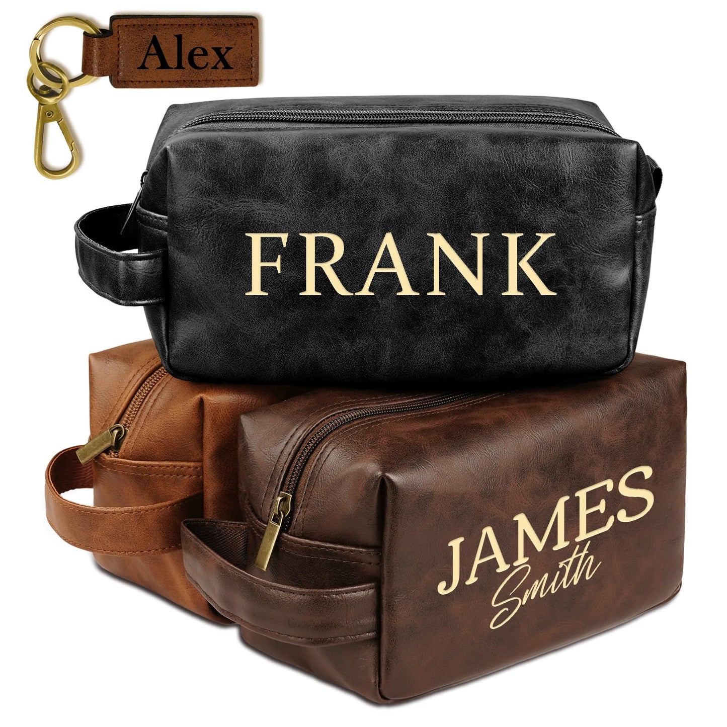 Personalized Toiletry Bag for Men, Custom Toiletry Bag, Customized Leather Travel Shaving Kit Bag, Unique Birthday Anniversary, Graduation, Gift for Men, Him, Husband, Father, Son, Dad, Brother