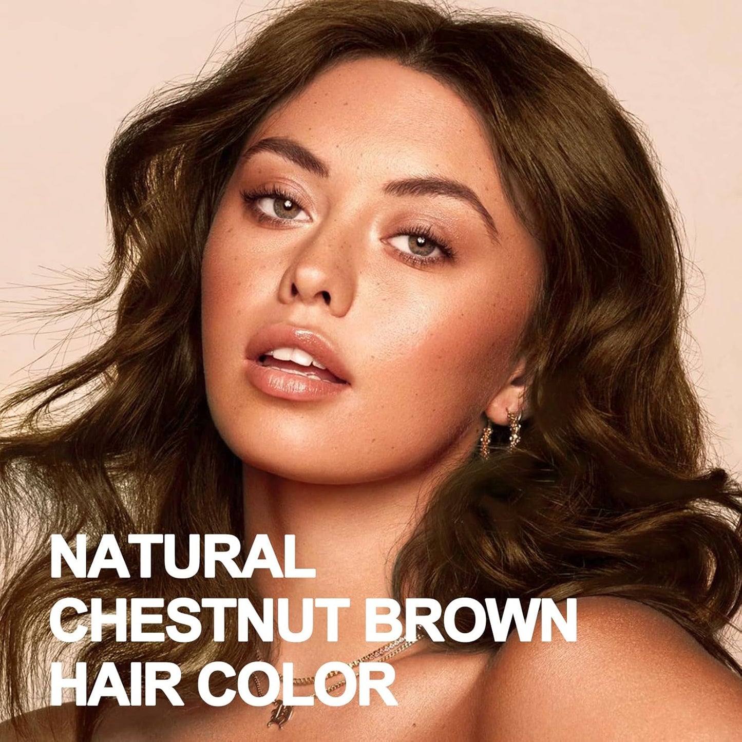 Chestnut Brown Hair Dye Shampoo - 3-in-1 Instant Color for Gray Coverage | 16.9 Fl Oz