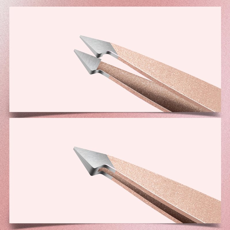 MARKHOR® Luxe Rose Gold Eyebrow Tweezers for Women Facial Hair, Splinter and Ingrown Hair Removal Tweezers Set, Professional Pointed and Slant Tweezers for Eyebrows, Precision Tweezers for Eyebrows