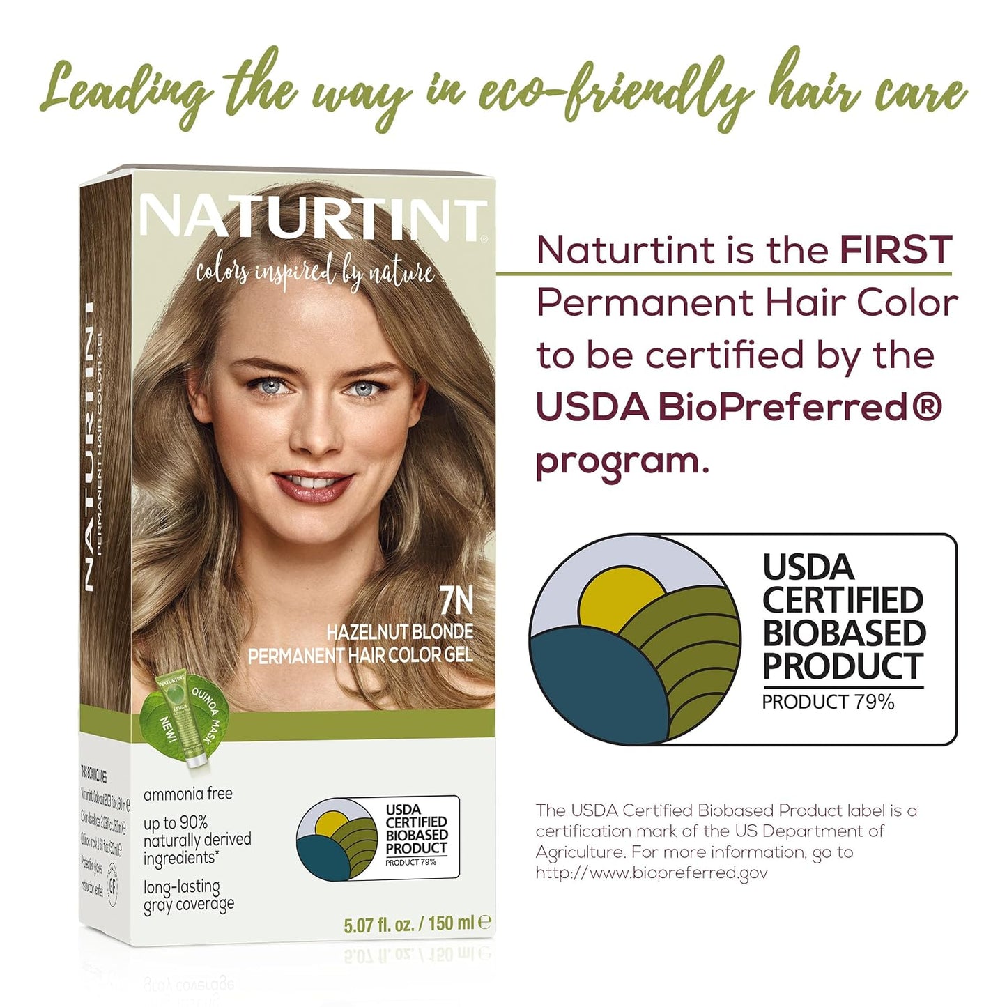 Naturtint 7N Hazelnut Blonde Permanent Hair Color | Ammonia-Free, Vegan, 100% Gray Coverage, Long-Lasting Results