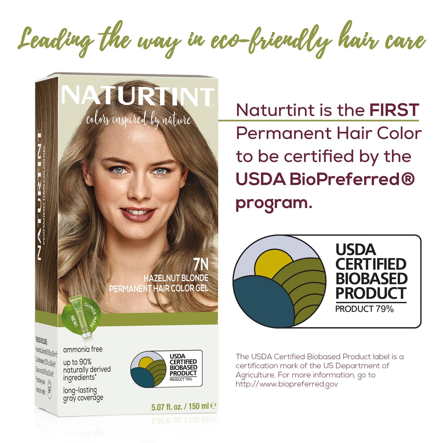 Naturtint 7N Hazelnut Blonde Permanent Hair Color (Pack of 1), Ammonia Free, Vegan, Cruelty Free, up to 100% Gray Coverage, Long Lasting Results (Packaging may vary)