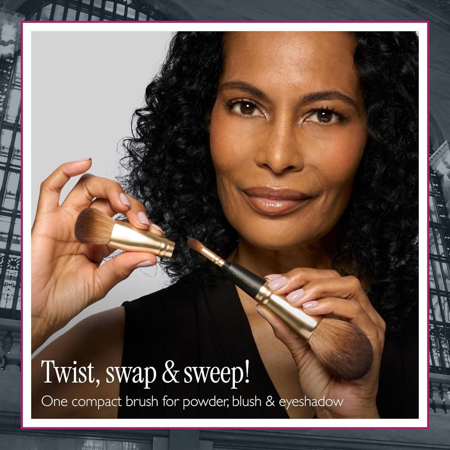 Laura Geller Gellers Greatest Kit - Baked Face & Eye Palette + 4-in-1 Travel Makeup Brush Set