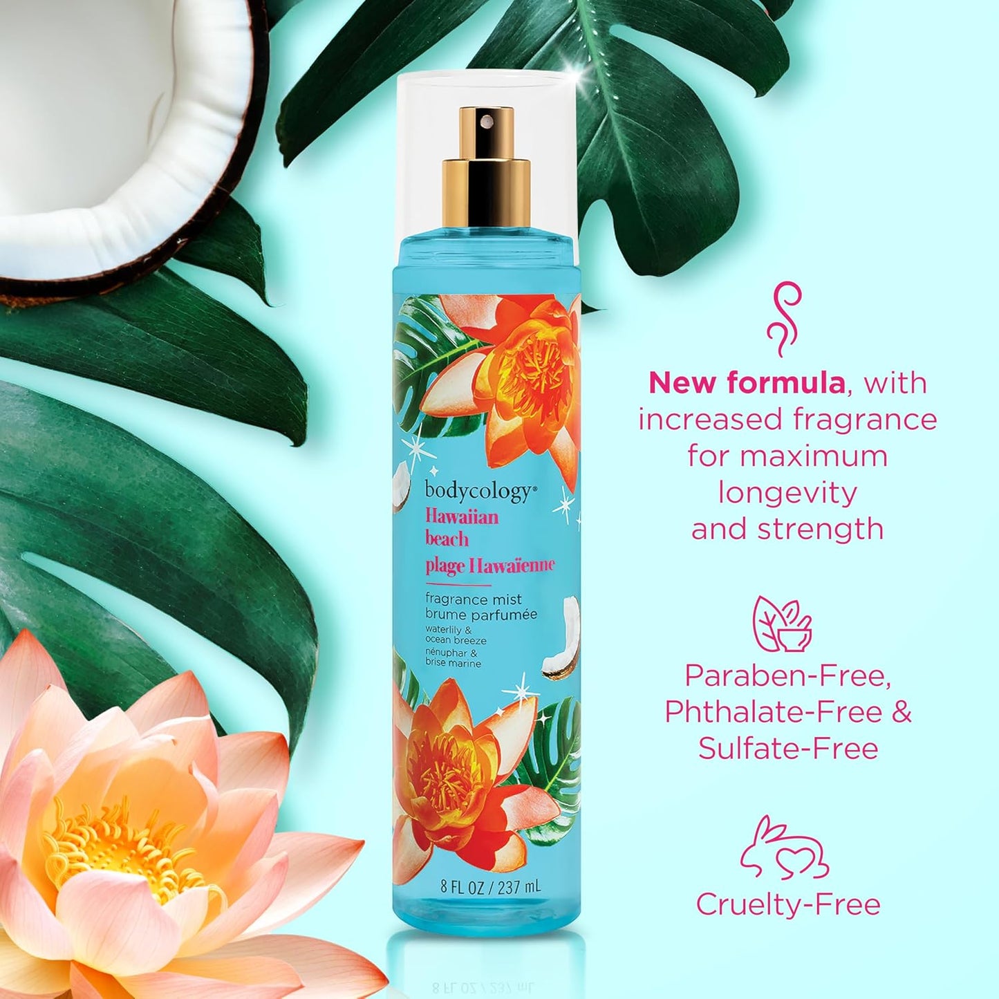 Long-Lasting Hawaiian Beach Body Mist - 8 Fl Oz | Refreshing Fragrance