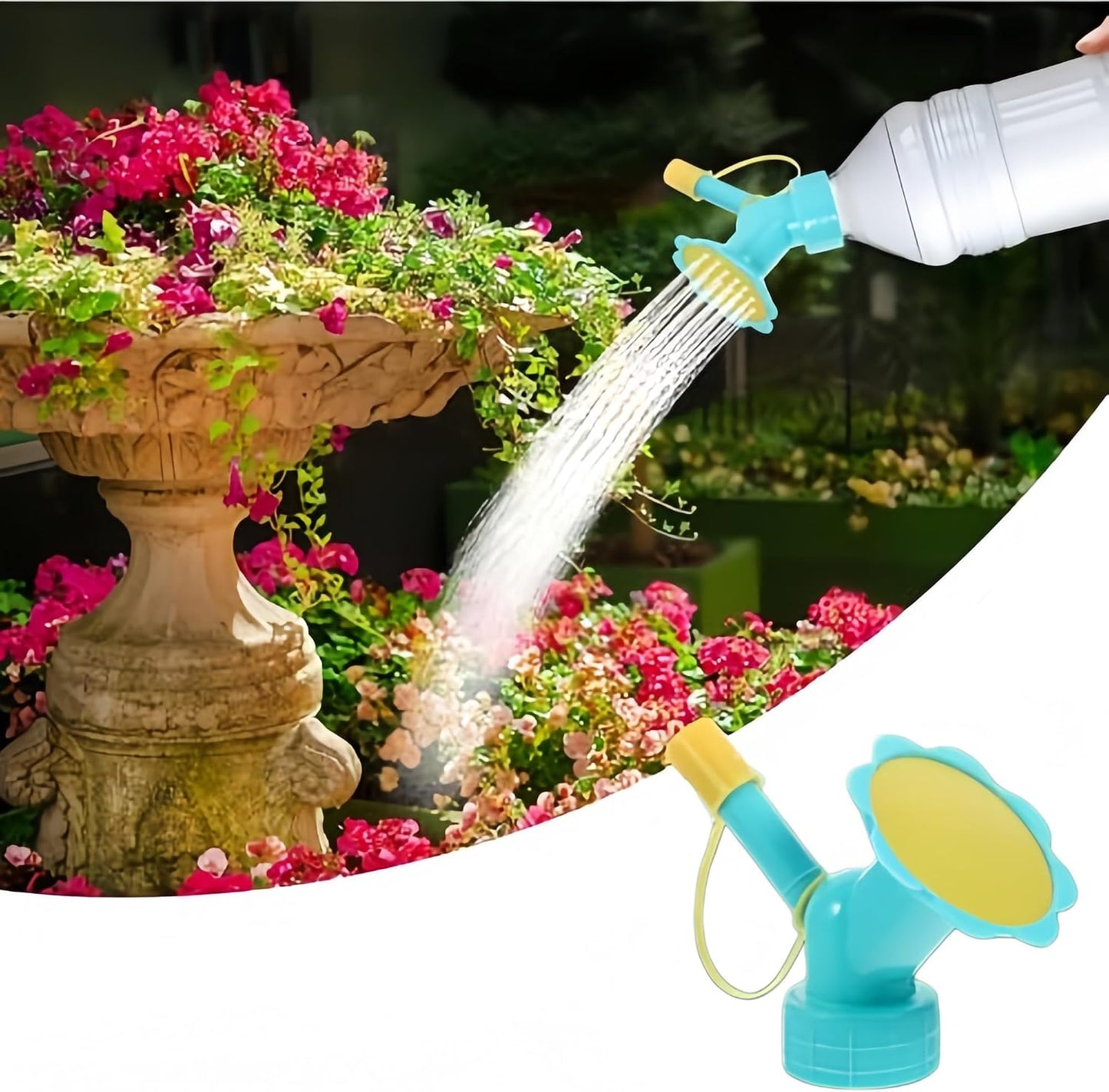 Dual Head Bottle Watering Sprinkler - 2-in-1 Nozzle Sprayer for Seedlings, Indoor Plants & Garden Pots