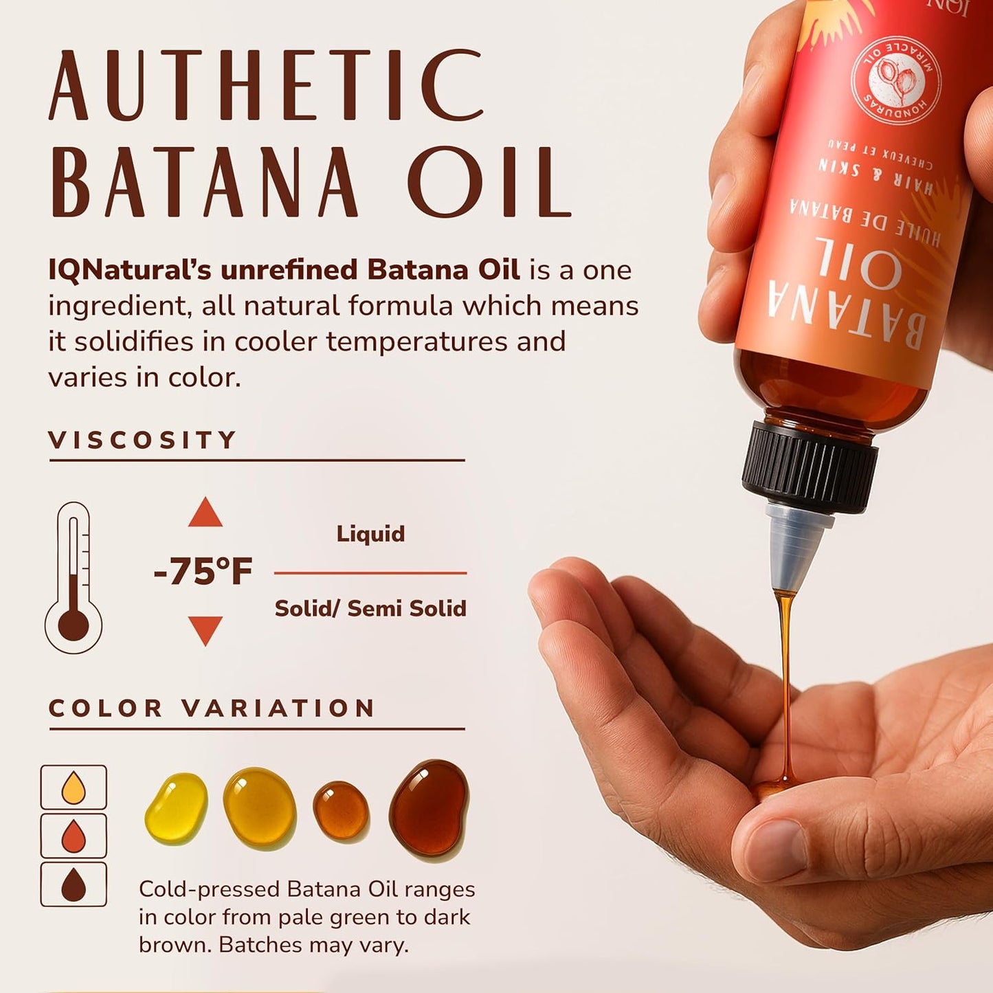 Organic Raw Batana Oil for Hair Growth - Pure Natural Moisturizer for Thicker, Stronger Hair | 4oz