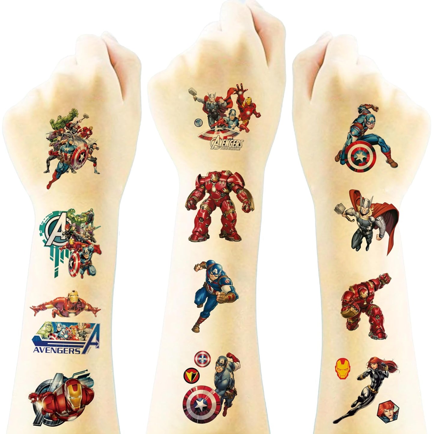 Avengers Temporary Tattoos for Kids - 40pcs Birthday Party Favors | Cartoon Stickers for Home Activities & Rewards
