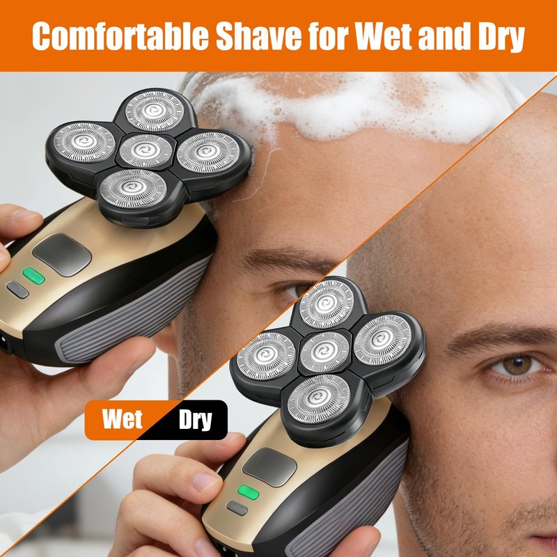 Head Shaver Replacement Blades Refills Compatible with Freebird Head Shaver, 5 Blades Shaver Replacement Heads for Bald Men Freedom Grooming,3PACK