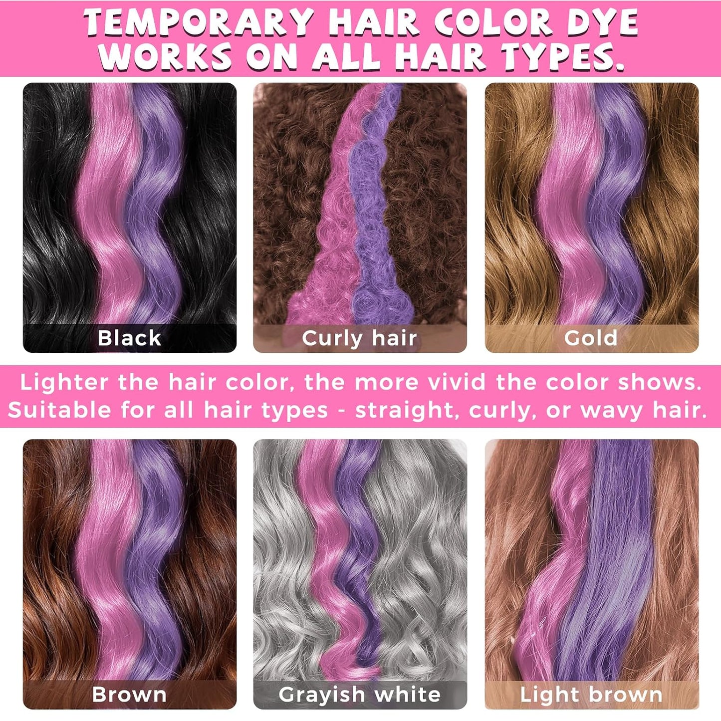 Hair Chalk for Girls - 12-Color Washable Temporary Hair Dye | Perfect Gift for Ages 5-13