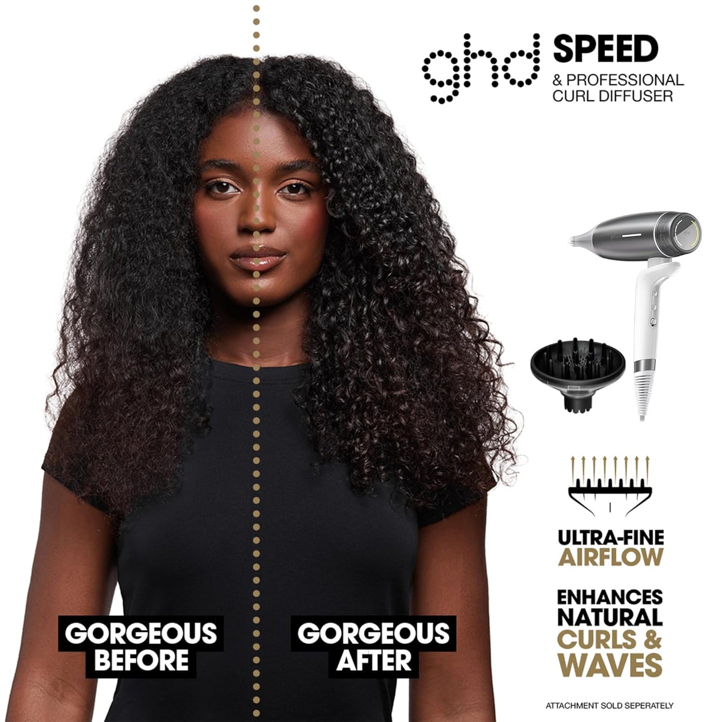 GHD Speed Ionic Hair Dryer - Fast, Powerful Blow Drying with No Heat Damage | Ideal for All Hair Types