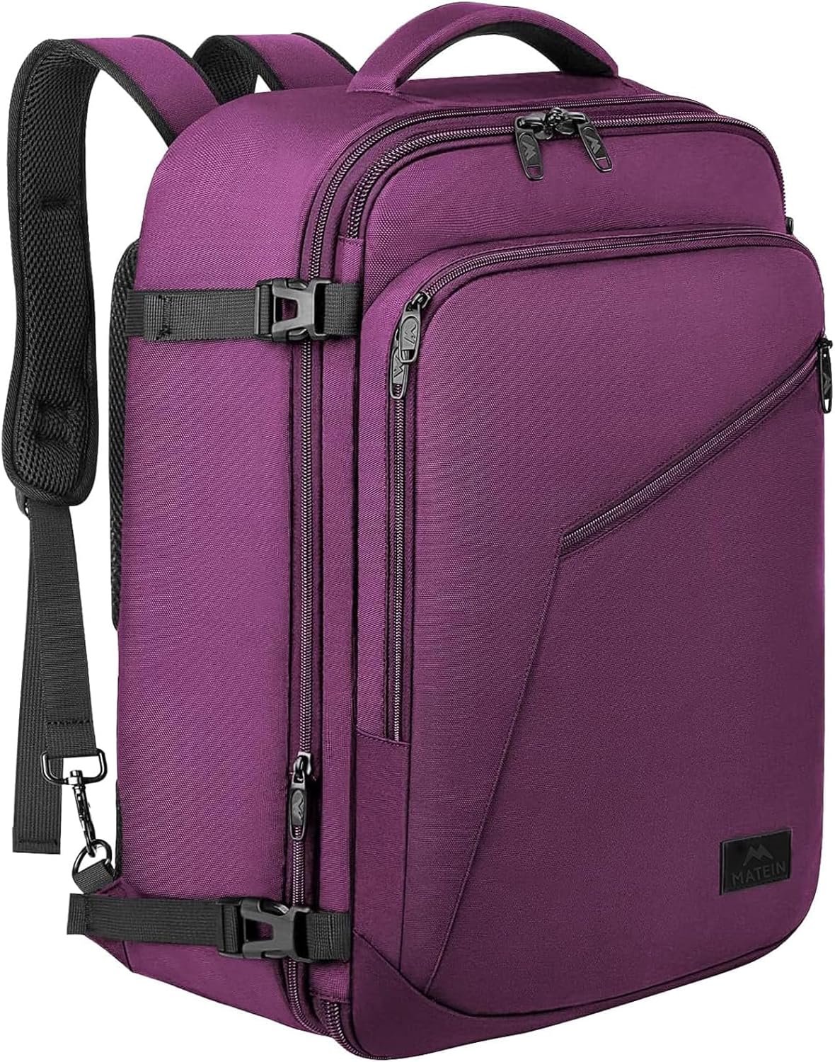 MATEIN Extra Large Carry-On Backpack - Expandable Airplane Approved Travel Bag for Men & Women | Water-Resistant 40L, Black