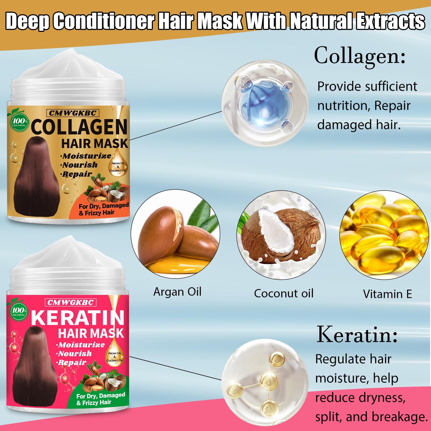 Deep Conditioning Hair Mask,Keratin Hair Treatment & Collagen Hair Mask