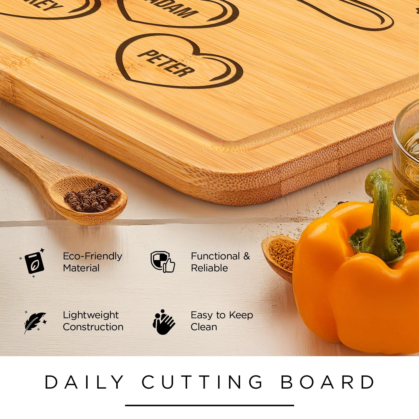 Personalized Cutting Board Gift for Mom, Grandma, Grandmother, Birthday Gift, Custom Name Engraved Mother's Day Home Decor - Crafted With Love Engraved in USA by My Sign Center
