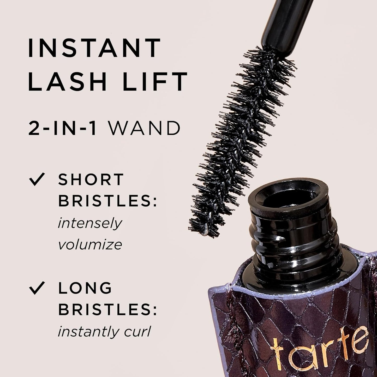 Tarte Lights, Camera, Lashes 4-in-1 Mascara - Volume, Length, Curl & Conditioning for Fuller Lashes | Smudge-Proof, Vegan