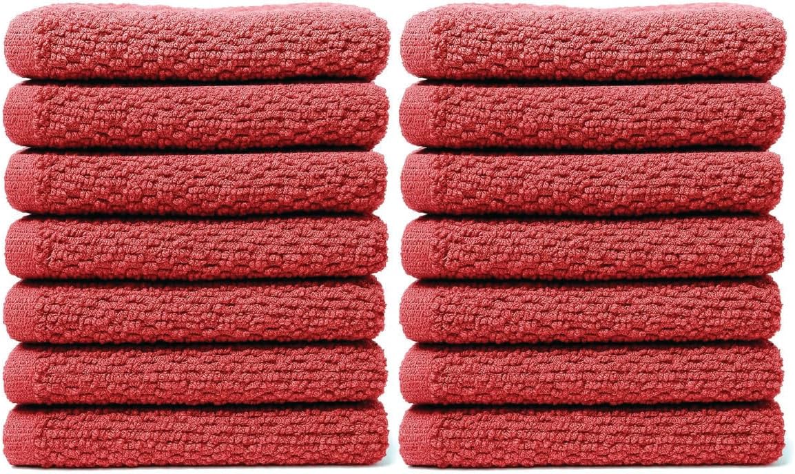 Luxury Cotton Washcloths - Ultra Soft & Super Absorbent Terry Towels | 12x12 MultiPack in China Blue