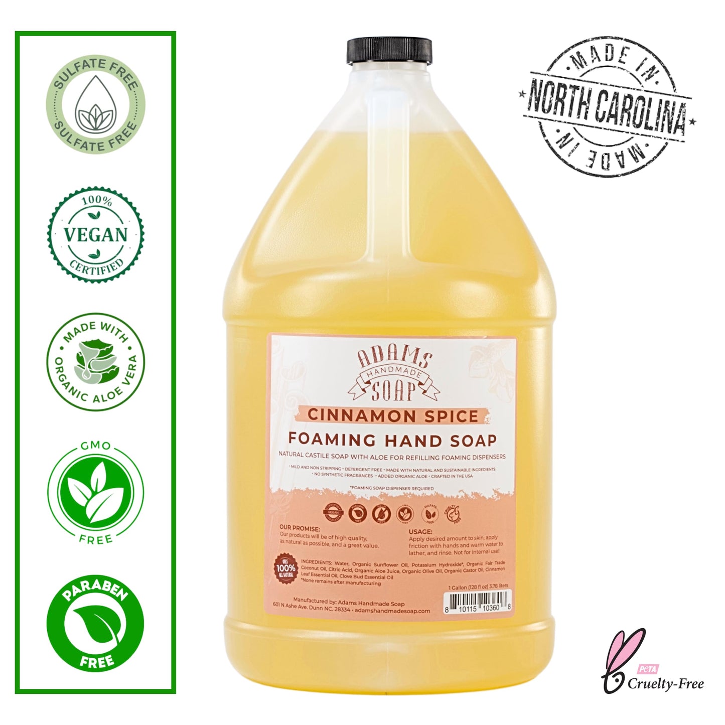 Adams Handmade Soap Liquid Foaming Soap 1 Gal