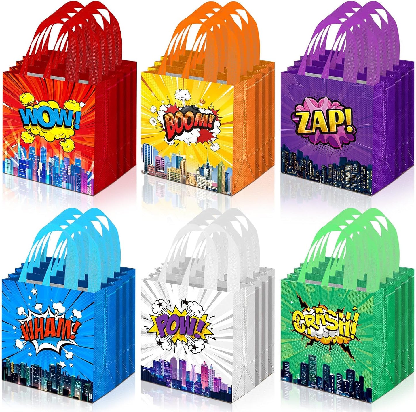 Spider Party Favor Goodie Bags - 40 Pcs Reusable Non-Woven Bags for Halloween & Birthday | 7.87 x 7.87 x 3.54 Inches