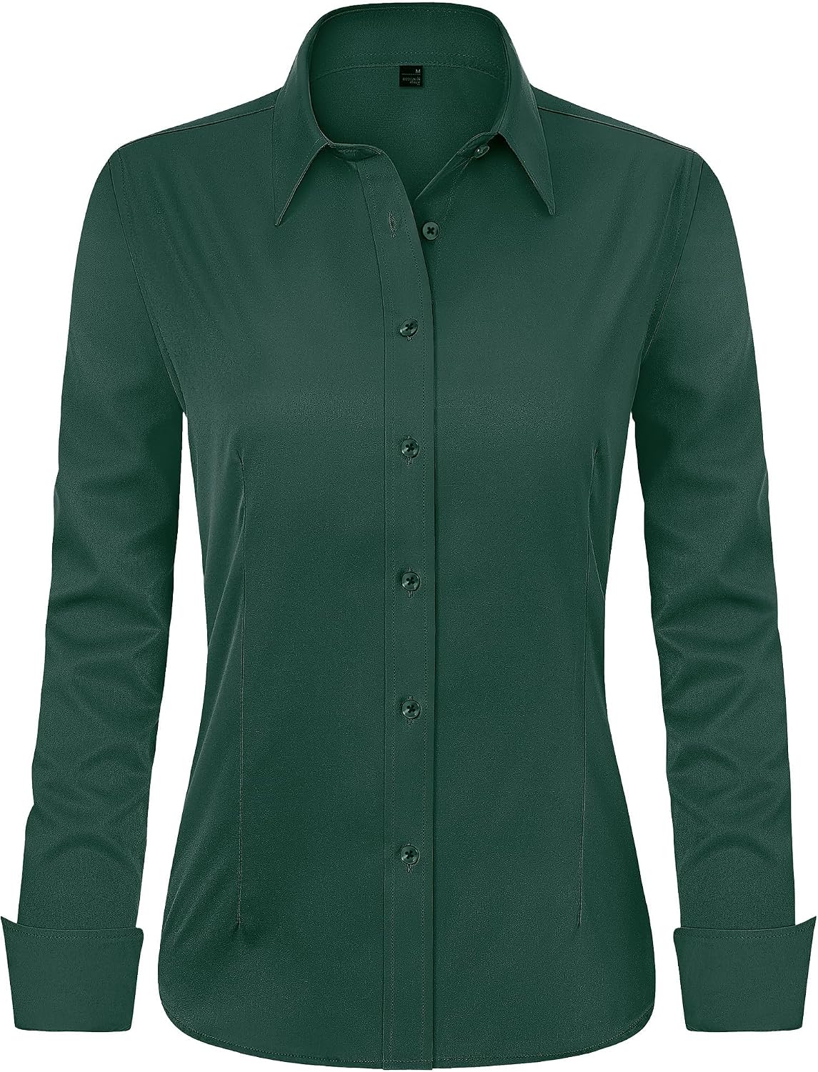 J.VER Women's Long Sleeve Dress Shirt - Wrinkle-Free Business Casual Blouse for Office Work