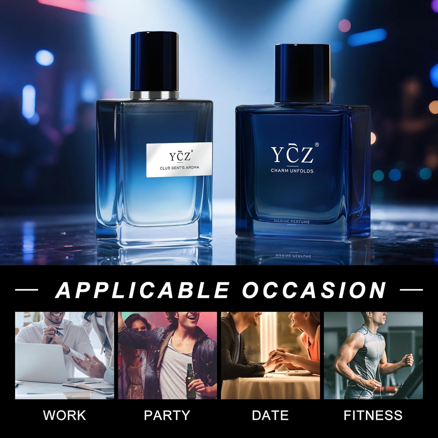 Ycz Cologne for Men - Marine & Club Fragrance Collection | 1.7 Fl Oz Eau de Parfum, Sophisticated Woody Citrus Scent