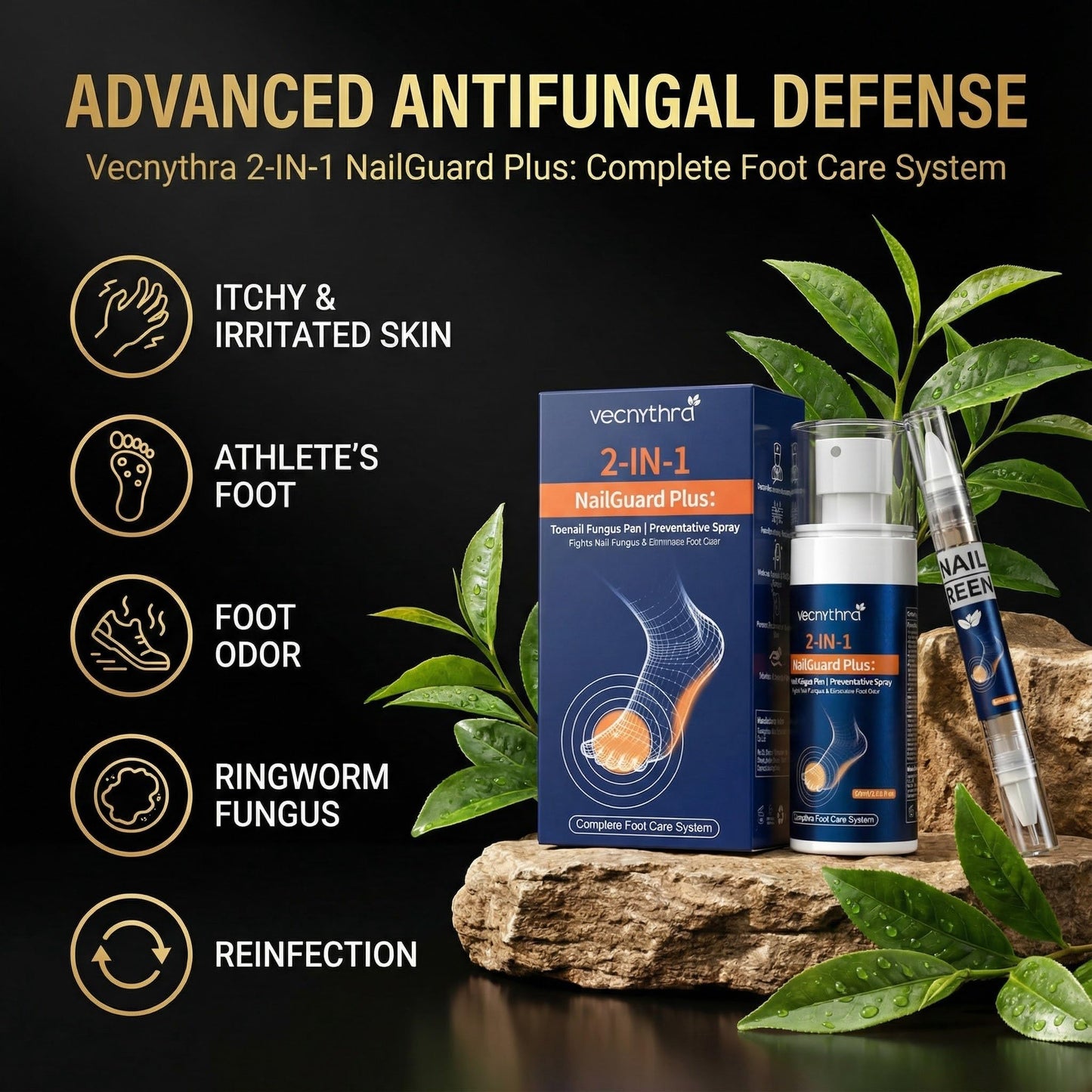 Athletes Foot Spray Treatment, Toenail Repair Extra Strength Pen