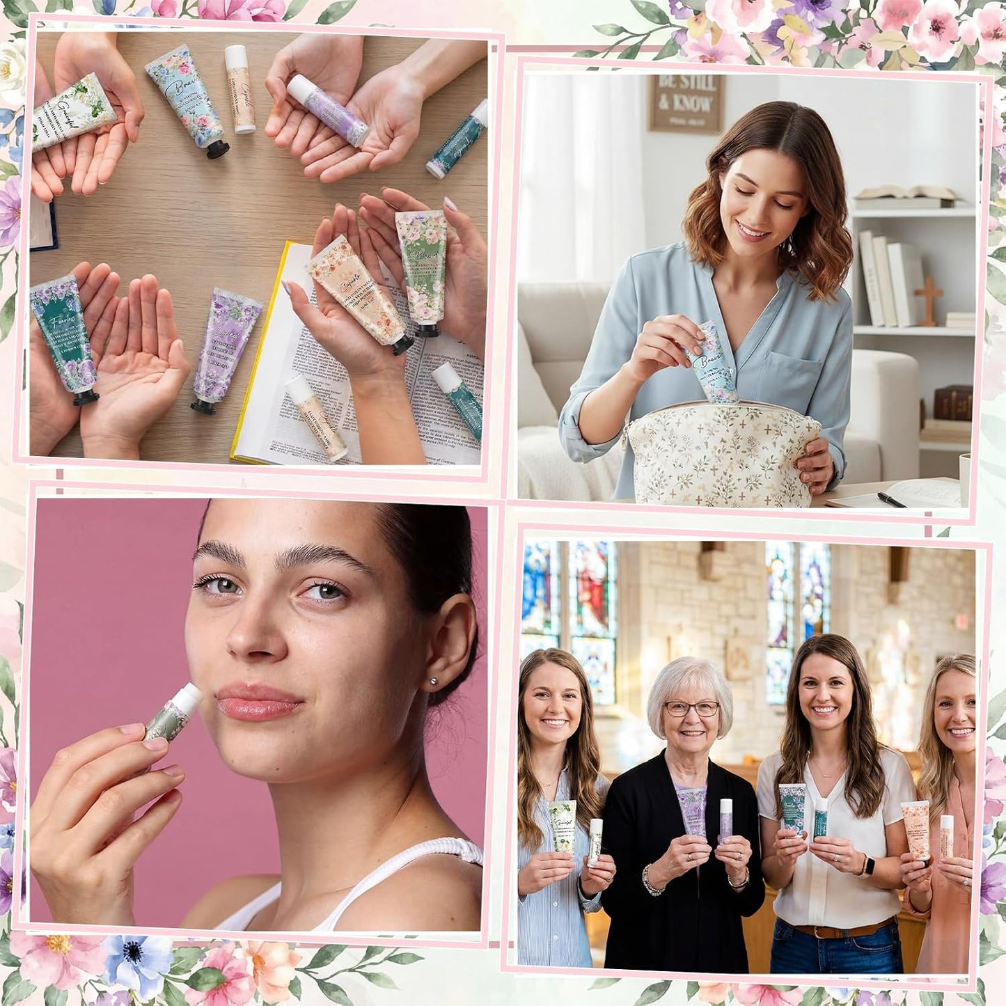 Christian Hand Cream & Lip Balm Gift Set - 6 Travel Size Sets | Perfect for Graduation & Mother's Day