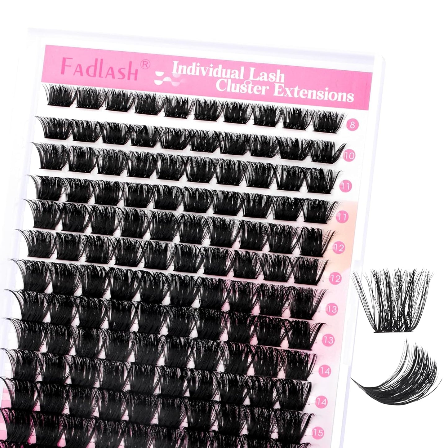 Cluster Lashes - D Curl Wispy Individual Eyelash Extensions for Natural Look | Reusable Fluffy DIY Kit (12-18mm Mix)
