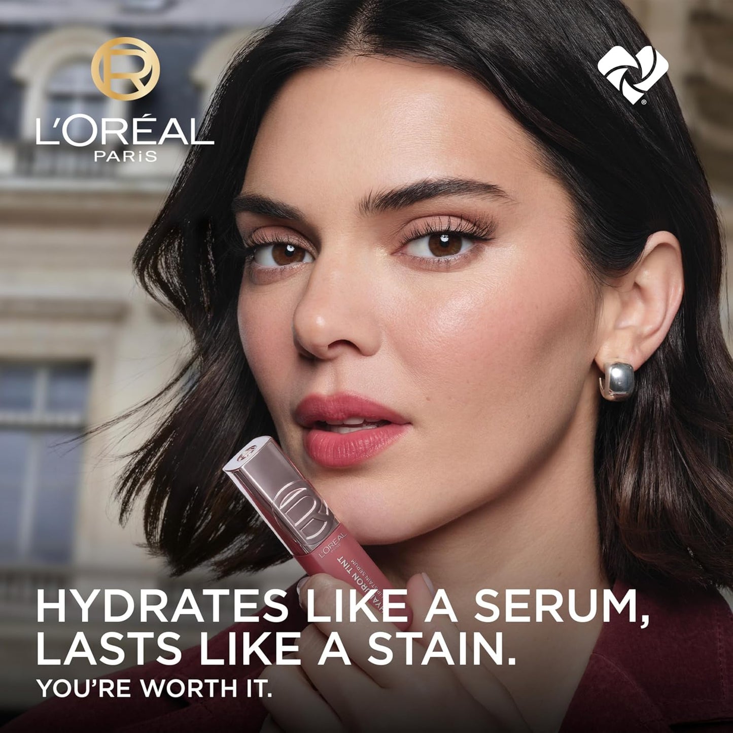 L'Oreal Paris Hyaluron Tint Lip Stain Serum - Long-Lasting Hydrating Lip Makeup | 217 Smoky Mauve (Dusky Pink)