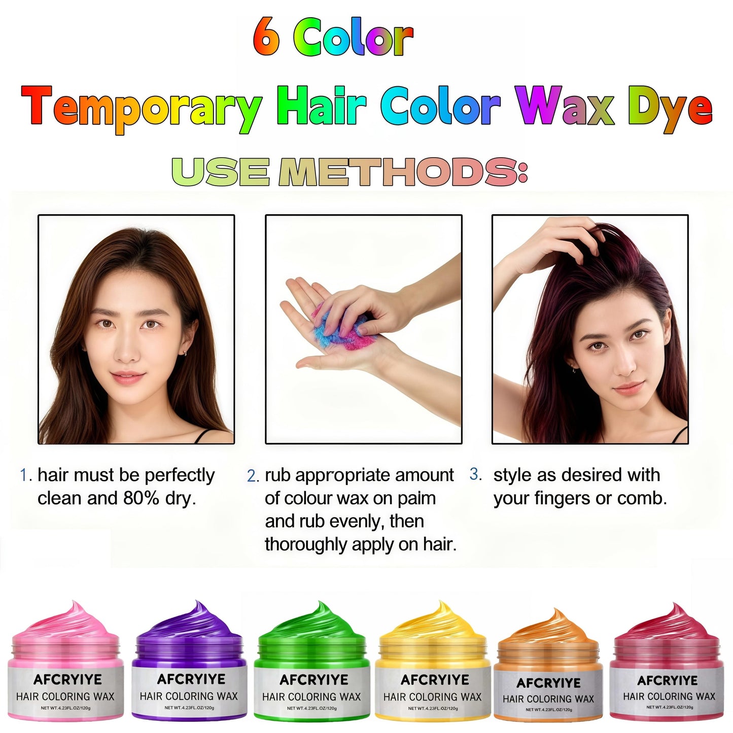 Red Temporary Hair Wax - Easy Wash-Out Hair Color for Halloween, Cosplay & Parties | Hair Dye & Styling Wax 4.23 oz