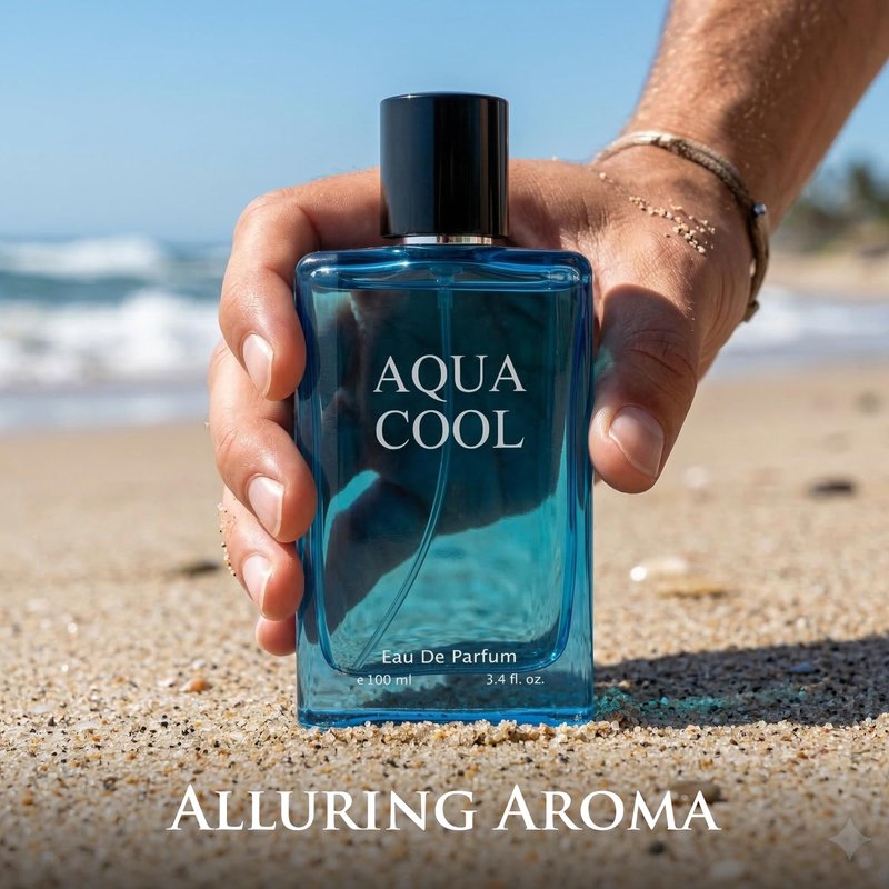 URBAN COLLECTION Aqua Cool Cologne for Men, Fresh Aquatic Ocean Scent Eau de Toilette, Long Lasting Fragrance with Mint Lavender Sandalwood, Body Spray 3.4 oz / 100ml