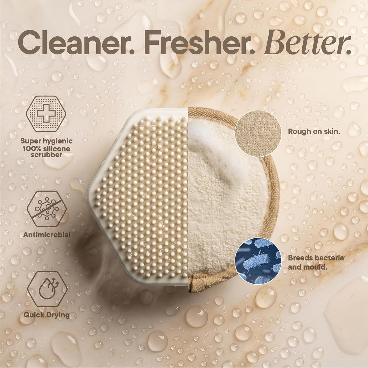 Premium Silicone Face Scrubber - Gentle Exfoliating Brush for Men & Women | Deep Pore Cleansing, Quick-Drying - Sand