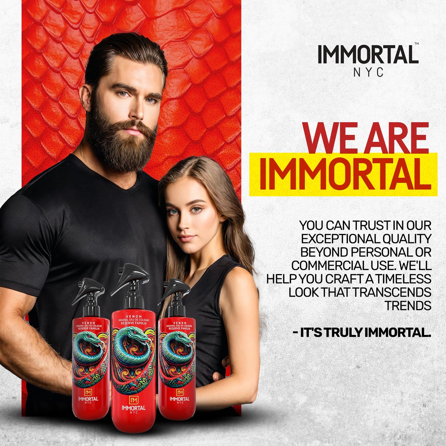 Immortal NYC Reserve Venom After Shave For Men Body/Face, 17 oz- Moisturizing and Refreshing Fruity Floral Men's Cologne