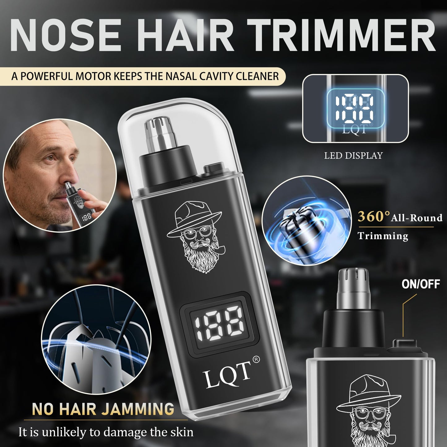 LQT Professional Hair Clippers for Men, Cordless Hair Clipper and Trimmers Set with Electric Dual Foil Shaver & Nose Trimmer,LED Display,All-in-One Grooming Kit for Home,Barber & Travel, Gifts for Men