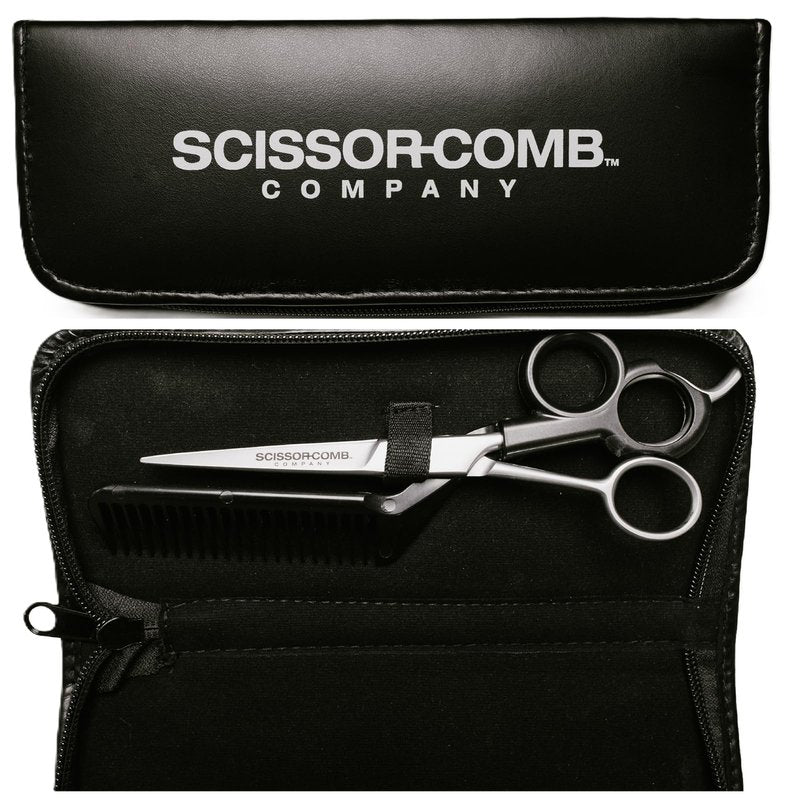 Scissor Comb 2 in 1 Hair Scissors with Comb attached - Cut and Trim Hair At Home with Great DIY Hair Cutting Tool - Professional 440C Stainless Steel Shears with Comb